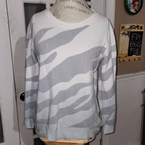 Barefoot Dreams Sweaters - Barefoot Dreams Womens CozyChic Ultra Lite‎ Ocean Reef Pullover Sweater Small